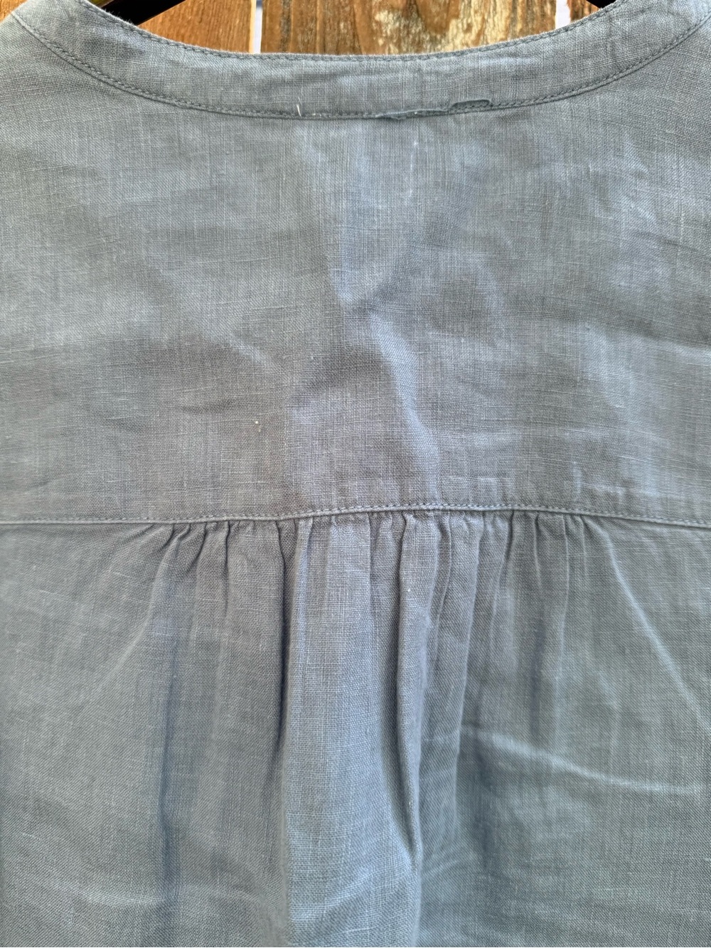 Sigrid Olsen Blue 100% Linen Top Tunic Long Sleeve Button Down Size Medium - Picture 12 of 13